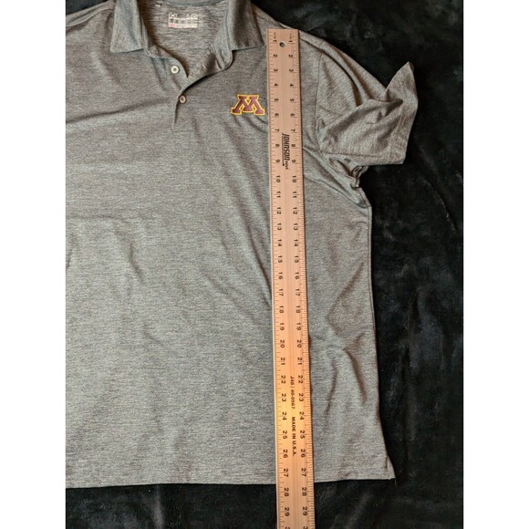 Minnesota Golden Gophers Polo Shirt Mens Large Gray Solid Loose Under Armour - Picture 4 of 7
